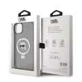 Калъф за iPhone 15 Plus - Karl Lagerfeld Hardcase Ring Stand MagSafe (KLHMP15MHMRSKKHK) - Karl Head