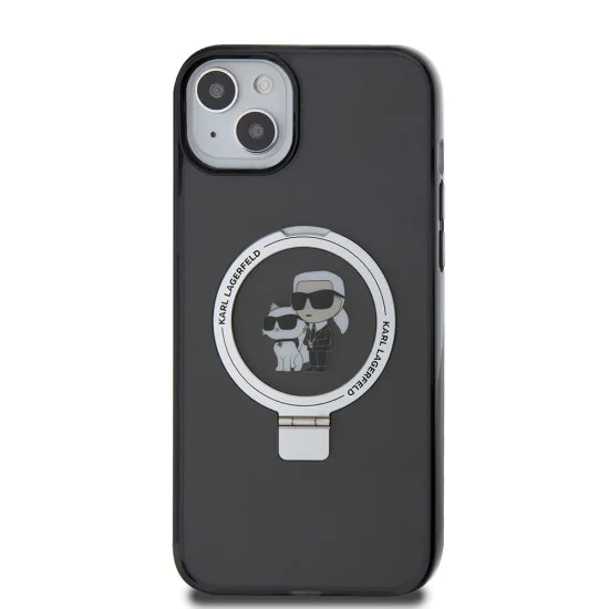 Калъф за iPhone 15 Plus - Karl Lagerfeld Hardcase Ring Stand MagSafe (KLHMP15MHMMRSKCK) - Karl&Choupette
