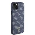 Калъф за iPhone 15 Plus - Guess Hardcase 4G Triangle Metal Logo (GUHCP15MPG4GPB) - Син