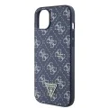 Калъф за iPhone 15 Plus - Guess Hardcase 4G Triangle Metal Logo (GUHCP15MPG4GPB) - Син