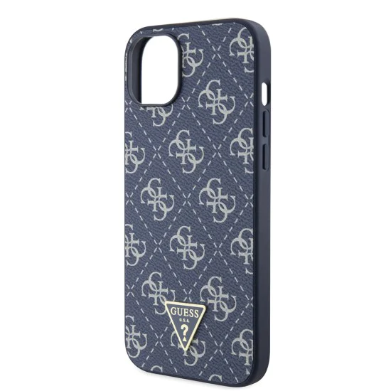 Калъф за iPhone 15 Plus - Guess Hardcase 4G Triangle Metal Logo (GUHCP15MPG4GPB) - Син