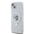 Калъф за iPhone 15 Plus - Karl Lagerfeld Hardcase Ring Stand MagSafe (KLHMP15MHMMRSKCH) - Бял Karl&Choupette