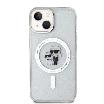 Калъф за iPhone 15 Plus - Karl Lagerfeld Glitter MagSafe (KLHMP15MHGKKCNOT) - Karl&Choupette