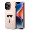 Калъф за iPhone 14 Pro Max - Karl Lagerfeld Silicone MagSafe (KLHMP14XSLSLKHLP) - Light Pink Karl`s Head