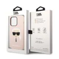 Калъф за iPhone 14 Pro Max - Karl Lagerfeld Silicone MagSafe (KLHMP14XSLSLKHLP) - Light Pink Karl`s Head