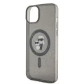 Калъф за iPhone 15 Plus - Karl Lagerfeld Glitter MagSafe (KLHMP15MHGKKCNOK) - Karl&Choupette