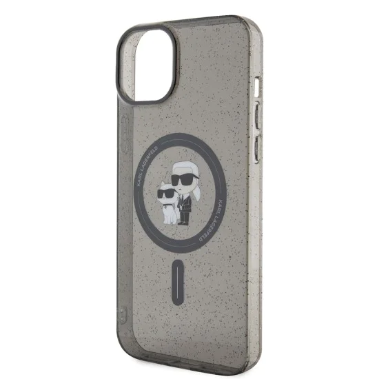 Калъф за iPhone 15 Plus - Karl Lagerfeld Glitter MagSafe (KLHMP15MHGKKCNOK) - Karl&Choupette