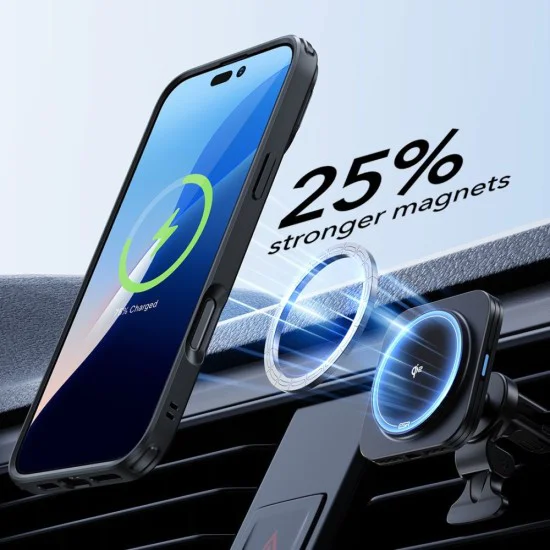 Калъф за iPhone 16 + калъф - ESR Classic Hybrid HaloLock Kickstand - Frosted Black
