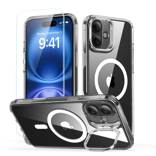 Калъф за iPhone 16 Plus + калъф - ESR Classic Hybrid Hybrid HaloLock Kickstand - Clear