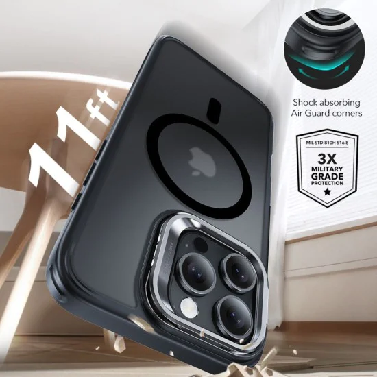 Калъф за iPhone 16 Pro Max + калъф - ESR Classic Hybrid HaloLock HaloLock Kickstand - Frosted Black