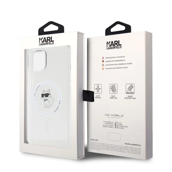 Калъф за iPhone 15 Plus - Karl Lagerfeld IML MagSafe (KLHMP15MHFCCCCNOT) - Choupette