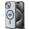 Калъф за iPhone 15 Plus - Karl Lagerfeld IML MagSafe (KLHMP15MHMHCHNOTK) - Прозрачна глава на Choupette