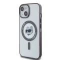 Калъф за iPhone 15 Plus - Karl Lagerfeld IML MagSafe (KLHMP15MHMHCHNOTK) - Прозрачна глава на Choupette