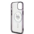 Калъф за iPhone 15 Plus - Karl Lagerfeld IML MagSafe (KLHMP15MHMHCHNOTK) - Прозрачна глава на Choupette