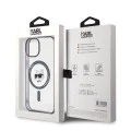 Калъф за iPhone 15 Plus - Karl Lagerfeld IML MagSafe (KLHMP15MHMHCHNOTK) - Прозрачна глава на Choupette