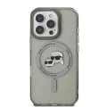 Калъф за iPhone 16 Pro Max - Karl Lagerfeld IML MagSafe (KLHMP16XHLSKCK) - Metal Karl&Choupette Head