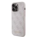 Калъф за iPhone 15 Pro Max - Guess Hardcase 4G Metal Gold Gold Logo (GUHCP15XG4GFPI) - Розов