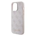 Калъф за iPhone 15 Pro Max - Guess Hardcase 4G Metal Gold Gold Logo (GUHCP15XG4GFPI) - Розов