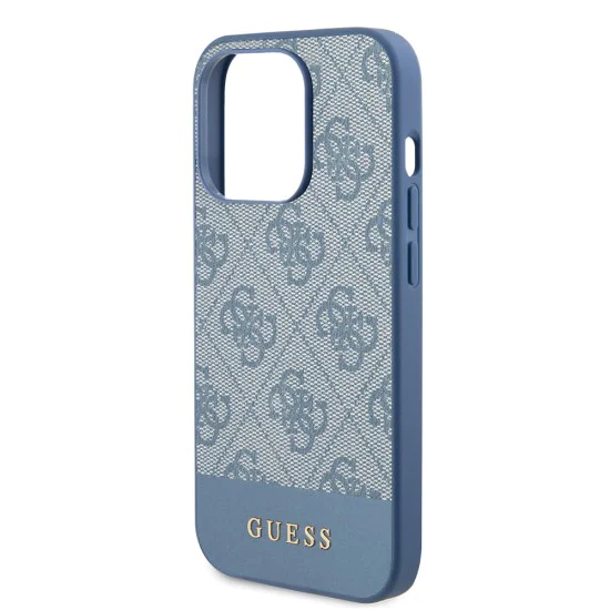 Калъф за iPhone 15 Pro - колекция Guess Hardcase 4G Stripe (GUHCP15LG4GLBL) - син