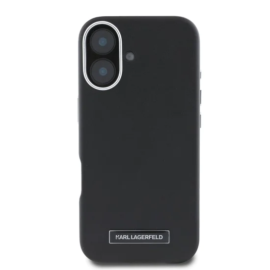 Калъф за IPhone 16 - Karl Lagerfeld Leather MagSafe (KLHMP16SPGMSRPK) - FW Metal Plate