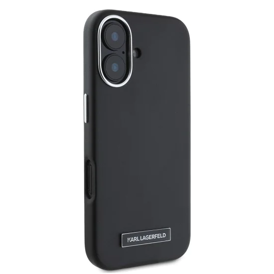 Калъф за IPhone 16 - Karl Lagerfeld Leather MagSafe (KLHMP16SPGMSRPK) - FW Metal Plate
