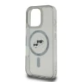 Калъф за iPhone 16 Pro - Karl Lagerfeld IML MagSafe (KLHMP16LHLHLSKCK) - Metal Karl&Choupette Head