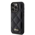 Калъф за iPhone 15 Pro Max - Guess Quilted Metal Logo (GUHCP15XPSQSQQSK) - Черен