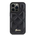 Калъф за iPhone 15 Pro Max - Guess Quilted Metal Logo (GUHCP15XPSQSQQSK) - Черен