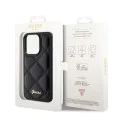 Калъф за iPhone 15 Pro Max - Guess Quilted Metal Logo (GUHCP15XPSQSQQSK) - Черен