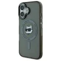 Калъф за iPhone 16 Plus - Karl Lagerfeld IML MagSafe (KLHMP16MHLSCHK) - Metal Choupette`s Head