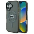 Калъф за iPhone 16 Plus - Karl Lagerfeld IML MagSafe (KLHMP16MHLSCHK) - Metal Choupette`s Head
