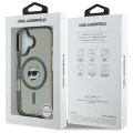 Калъф за iPhone 16 Plus - Karl Lagerfeld IML MagSafe (KLHMP16MHLSCHK) - Metal Choupette`s Head