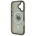 Калъф за iPhone 16 Plus - Karl Lagerfeld IML MagSafe (KLHMP16MHLSCHK) - Metal Choupette`s Head