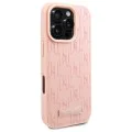 IPhone 16 Pro Case - Karl Lagerfeld Leather MagSafe (KLHMP16LPKHPORPP) - Pink Hot Stamp