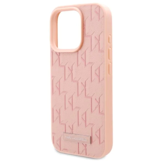 IPhone 16 Pro Case - Karl Lagerfeld Leather MagSafe (KLHMP16LPKHPORPP) - Pink Hot Stamp