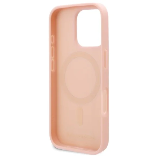 IPhone 16 Pro Case - Karl Lagerfeld Leather MagSafe (KLHMP16LPKHPORPP) - Pink Hot Stamp