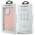 IPhone 16 Pro Case - Karl Lagerfeld Leather MagSafe (KLHMP16LPKHPORPP) - Pink Hot Stamp
