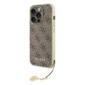 Калъф за iPhone 15 Pro - Guess - Hardcase 4G Charms Collection (GUHCP15LGF4GBR) - Кафяв
