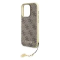 Калъф за iPhone 15 Pro - Guess - Hardcase 4G Charms Collection (GUHCP15LGF4GBR) - Кафяв