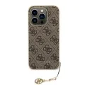 Калъф за iPhone 15 Pro - Guess - Hardcase 4G Charms Collection (GUHCP15LGF4GBR) - Кафяв
