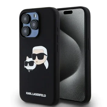 Калъф за iPhone 15 Pro Max - Karl Lagerfeld Silicone MagSafe (KLHMP15XSKCHPPLK) - Karl&Choupette