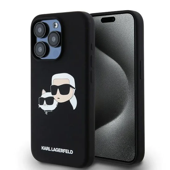Калъф за iPhone 15 Pro Max - Karl Lagerfeld Silicone MagSafe (KLHMP15XSKCHPPLK) - Karl&Choupette