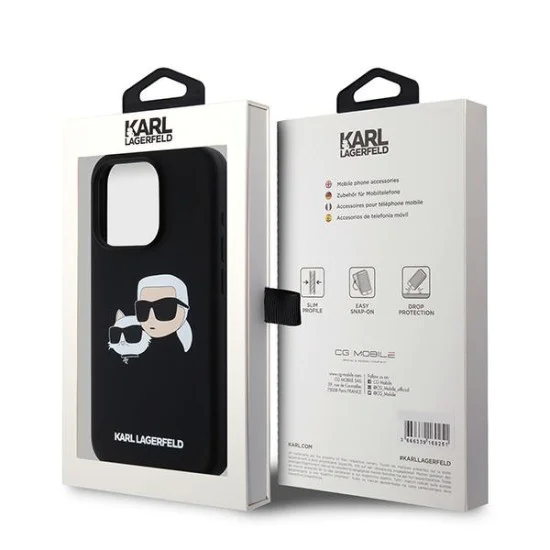 Калъф за iPhone 15 Pro Max - Karl Lagerfeld Silicone MagSafe (KLHMP15XSKCHPPLK) - Karl&Choupette