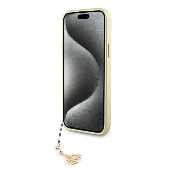 Калъф за iPhone 15 Plus - Guess Hardcase 4G Charms Collection (GUHCP15MGF4GGR) - Сив