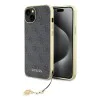 Калъф за iPhone 15 Plus - Guess Hardcase 4G Charms Collection (GUHCP15MGF4GGR) - Сив