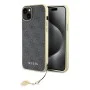 Калъф за iPhone 15 Plus - Guess Hardcase 4G Charms Collection (GUHCP15MGF4GGR) - Сив