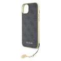 Калъф за iPhone 15 Plus - Guess Hardcase 4G Charms Collection (GUHCP15MGF4GGR) - Сив