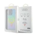 Калъф за iPhone 15 Pro Max - Guess IML Iridescent MagSafe (GUHMP15XHITSQ) - Тюркоаз
