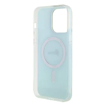 Калъф за iPhone 15 Pro Max - Guess IML Iridescent MagSafe (GUHMP15XHITSQ) - Тюркоаз