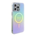Калъф за iPhone 15 Pro Max - Guess IML Iridescent MagSafe (GUHMP15XHITSQ) - Тюркоаз